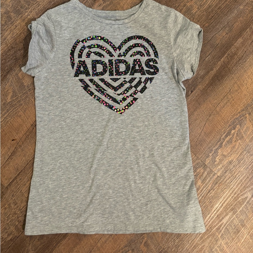 Girls grey adidas shirt